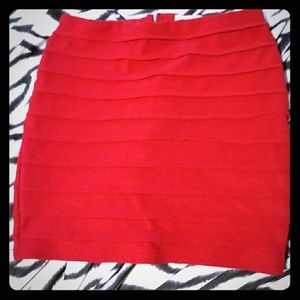Ambiance Apparel Pencil Bodycon Skirt Red size M